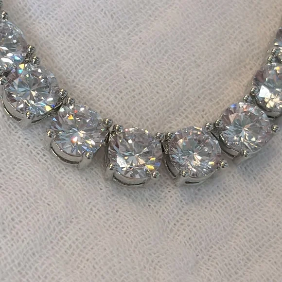 NWOT Marchesa Cubic Zirconia Tennis Collar Necklace - Picture 7 of 9